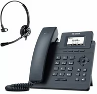 Telefonia VoIP - Telefon VoIP z słuchawką call center Yealink T30P + Platora Pro-M - miniaturka - grafika 1