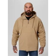 Kurtki i kamizelki sportowe męskie - Pit Bull Kurtka Kangurka Z Kapturem Bassmore Sand - miniaturka - grafika 1