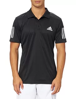 Koszulki męskie - Adidas męska koszulka polo z krótkim rękawem klubu z 3 paskami czarny/biały S DU0848 - grafika 1