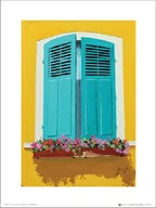 Plakaty - Plakat, Jean-Marc Janiaczyk Blue Shutters Flowerbox, 30x40 cm - miniaturka - grafika 1