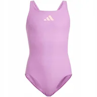 Stroje kąpielowe - Kostium kąpielowy dla dziewczynki adidas Solid Small Logo jasnofioletowy IT - miniaturka - grafika 1