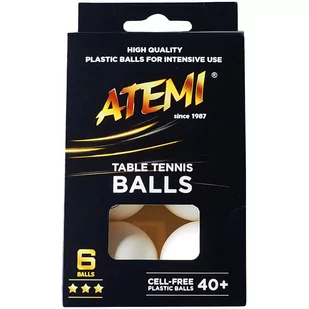 Atemi 3-gwiazdkowe piłeczki do tenisa stołowego Ping Pong (6 sztuk) Pro 40 mm reguły | do użytku wewnątrz i na zewnątrz | standardowy zestaw do tenisa stołowego | ulepszone w odbiciu, okrągłe, twardoś - Tenis stołowy - miniaturka - grafika 1