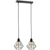 Lampy sufitowe - KET Loftowa LAMPA wisząca industrialna OPRAWA metalowe druciaki zwis czarny KET451 - miniaturka - grafika 1