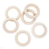Pasmanteria - Drewniane kółko do makramy 55mm, 6 szt. - miniaturka - grafika 1