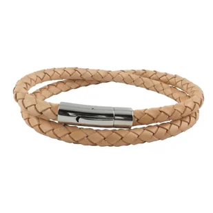 König Design skórzany naszyjnik skórzany pasek skórzana bransoletka 7 mm męski naszyjnik 17 cm - 100 cm pleciony, długość:65 centymetrów, kolor:Naturalny - Naszyjniki męskie - miniaturka - grafika 1