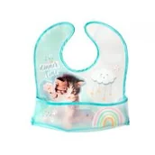 Śliniaki i fartuszki - Lulabi Śliniak wodoodporny z kieszonką kotek 4 m+ - miniaturka - grafika 1