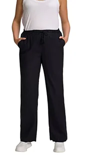 Ulla Popken Damskie spodnie lniane, czarny, 32W / 32L - Spodnie damskie - miniaturka - grafika 1