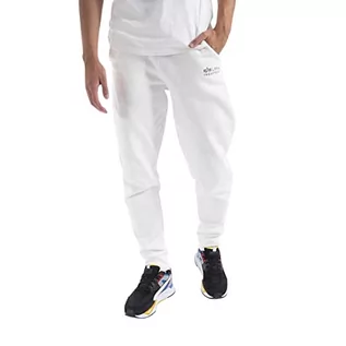 Spodnie sportowe męskie - ALPHA INDUSTRIES Organics Emb Jogger spodnie dresowe męskie, biały, S - grafika 1