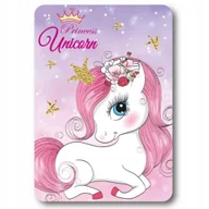 Koce i narzuty dla dzieci - Jednorożec Koc Polarowy Unicorn Różowy Miękki Ciepły Kocyk - miniaturka - grafika 1