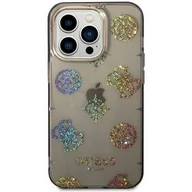 Etui i futerały do telefonów - Etui Guess Peony Glitter na Apple iPhone 14 Pro GUHCP14LHTPPTK Czarny - miniaturka - grafika 1