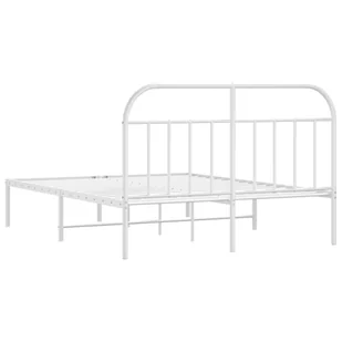 Metalowa rama łóżka z wezgłowiem, biała, 160x200 cm Lumarko! - Inne meble do sypialni - miniaturka - grafika 9