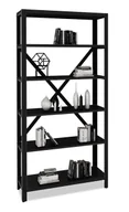 Regały - Czarny regał w stylu loft z metalowym stelażem F9-T21 - miniaturka - grafika 1