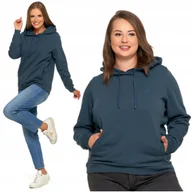 Bluzy damskie - Ciepła BLUZA DAMSKA z Kapturem Dresowa Stylowa Klasyczna Gładka MORAJ XL - miniaturka - grafika 1