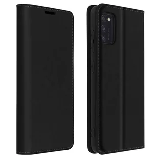 Etui Folio Prawdziwa Skóra Samsung Galaxy A41 z miejscem na kartę Podstawka wideo Czarne - Etui i futerały do telefonów - miniaturka - grafika 1