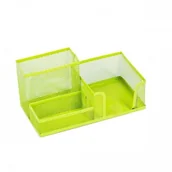 Pojemniki biurowe - D.Rect Leviatan Przybornik Na Biurko Metalowy Siatka Zielony LV071-4 - miniaturka - grafika 1