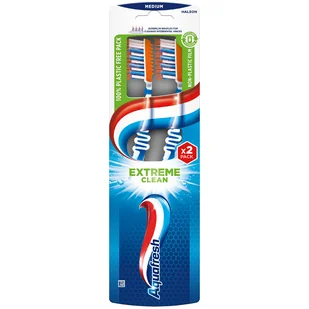 Zestaw Aquafresh Extreme Clean, szczoteczka do zębów, medium, 2 sztuki - Szczoteczki do zębów - miniaturka - grafika 1