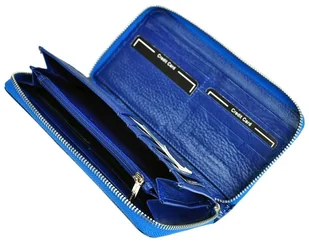 Portfel Damski Skóra Naturalna GREGORIO Duży Z Metalowym Suwakiem Piórnik Lakierowany GF-119 CZERWONY RFID 19 x 10 x 2.5 [cm] - Portfele - miniaturka - grafika 5