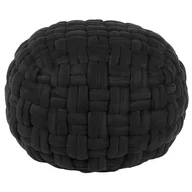Pufy i podnóżki - Puf Welurowy 45 X 35 Cm Czarny Hopa - miniaturka - grafika 1