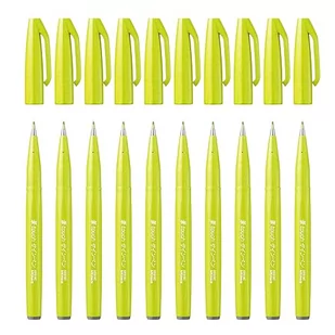 Pentel SES15C-K2X Brush Sign Pen limonkowa zieleń, długopis z włókien, końcówka przypominająca pędzel, 1 jednostka = 10 sztuk - Długopisy - miniaturka - grafika 1