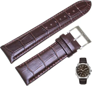 Nautica Skórzany pasek do zegarka Nautica NAI19509G 24 mm - Akcesoria do smartwatchy - miniaturka - grafika 1