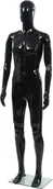 Manekiny wystawowe - Manekin męski ze szklaną podstawą czarny 185 cm - miniaturka - grafika 1
