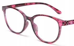 Okulary do czytania kocie damskie czerwone +3.5 - Okulary korekcyjne, oprawki, szkła - miniaturka - grafika 1