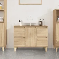 Toaletki - vidaXL Szafka pod umywalkę, dąb sonoma, 80x33x60 cm - miniaturka - grafika 1
