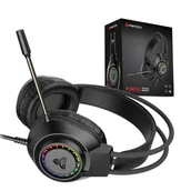 Słuchawki - FANTECH Słuchawki przewodowe PORTAL HQ55 RGB LED Podświetlenie Mikrofon - miniaturka - grafika 1