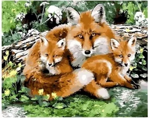 Norimpex, Diamentowa mozaika, Lisia rodzina - Zabawki kreatywne - miniaturka - grafika 1