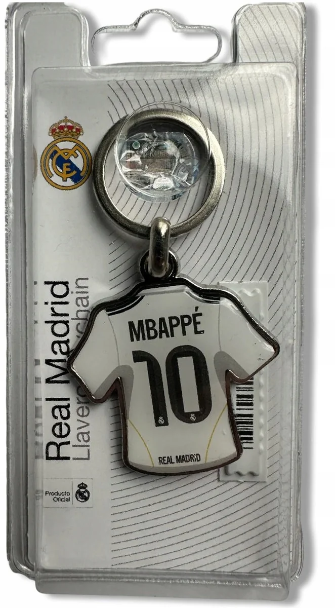 REAL MADRID MBAPPE nr 10 BRELOCZEK hologram metalowy brelok koszulka