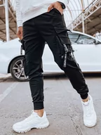 Spodnie męskie - Spodnie męskie bojówki czarne Dstreet UX4214-XXL - miniaturka - grafika 1