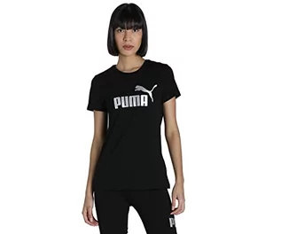 Koszulki i topy damskie - PUMA T-shirt damski ESS+ metaliczny logo, czarny, M - grafika 1