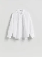 Koszule damskie - Reserved - Koszula z bawełną - biały - miniaturka - grafika 1