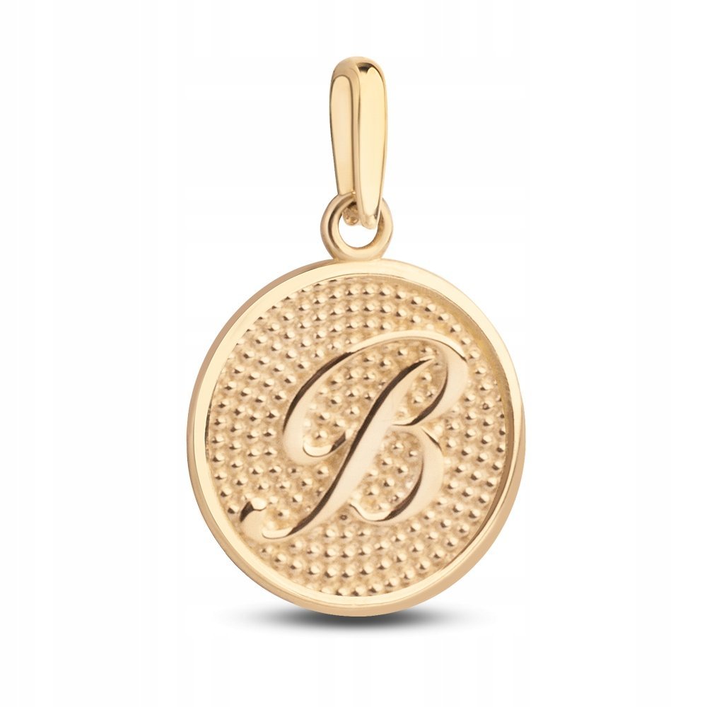 ZŁOTA WYJĄTKOWA ZAWIESZKA MEDALIK LITERKA B 585