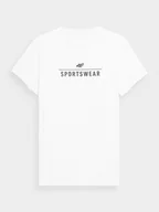 Koszulki męskie - 4F Męski Biały T-shirt z nadrukiem "Sportswear" 100% Bawełna 3XL - miniaturka - grafika 1