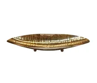 Tace i patery - PATERA DEKORACYJNA złota w kształcie liścia styl glamour - miniaturka - grafika 1