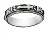 Pierścionki - OBRĄCZKA RÓŻAŃCOWA SREBRNA OBROTOWA.925!ROZMIAR 15 - miniaturka - grafika 1