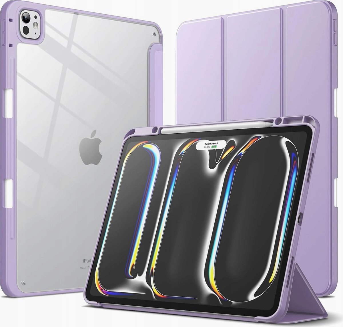 JETech Etui dla iPad Pro 13 Cala M5/M4 (2025/2024) z Pencil Uchwyt, Przejaśniać Przezroczyste Tylna Skorupa Smukłą Podstawkę Odporny na Wstrząsy Osł..