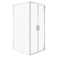 Kabiny prysznicowe - Kabina prysznicowa Solid DDP+SC 100 x 100 CHR szkło transparentne 6 mm, profile chrom, drzwi wahadłowe KERRA - miniaturka - grafika 1