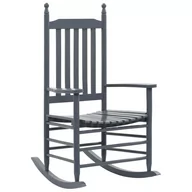 Fotele - vidaXL Fotel bujany z wygiętym siedziskiem, szary, drewniany - miniaturka - grafika 1