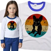 Piżamy dla dziewczynek - Piżama dziecięca Słodki Buldog Francuski Retro 86/92 - VoloDonum - miniaturka - grafika 1