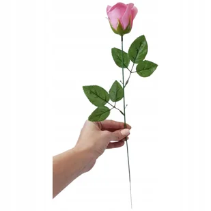 Bukiet róża mydlana na łodydze 47 cm różowa wieczna róża realistyczna - Sztuczne kwiaty - miniaturka - grafika 1