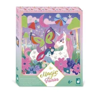 Zabawki kreatywne - Zestaw kreatywny Naklejki piankowe i fosforescencyjne piaski Wróżki Magic Fairies 6+ Janod - miniaturka - grafika 1