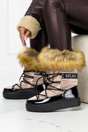 Śniegowce damskie - Złote śniegowce mukluki z futerkiem damskie emu Casu BY-1007 - miniaturka - grafika 1