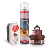 Środki do obuwia i ubrań - Pasta do Butów Średni Brąz z Czyścikiem i Impregnatem Palc Zestaw 3w1 - miniaturka - grafika 1