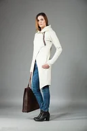 Bluzy damskie - Płaszcz asymetryczny damski z kapturem, bluza długa bawełniana - miniaturka - grafika 1