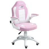 Fotele gamingowe - Fotel COBRA Junior Pro CRF2304 7.1T Różowo-biały - miniaturka - grafika 1