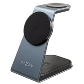 Stacje dokujące do telefonów - Fixed Bezprzewodowa ładowarka 3v1 MagPowerstation Alu s MagSafe, 15W+3.5W+2.5W FIXMPOS-AL-GR Szara - miniaturka - grafika 1