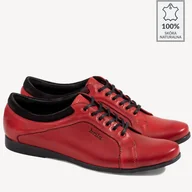 Półbuty męskie - BRILU półbuty Markus czerwone - miniaturka - grafika 1