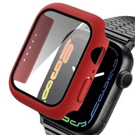 Akcesoria do smartwatchy - Obudowa Alogy 2w1 nakładka + szkło do Apple Watch 7 41mm Czerwona - miniaturka - grafika 1